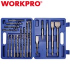 Workpro 17-piece Sds-plus Rotary Hammer Drill Bits And Chisel Set Storage Case