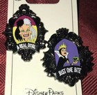 Disney Parks 2019 Halloween Evil Queen One Bite   Cruella Deville 2 Pin Set New