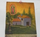 Vtg 1950 Mexican Folk Art Tin Painted Picture Man Being Shot 8 X 11 Shelf H4 