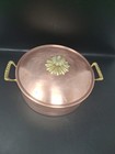 1940s Copper Plate Brass Covered Casserole Italy 