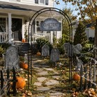 2 Pcs Halloween Cemetery Archway  Black Metal Garden Arch Set