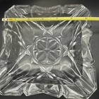 Vintage Mcm Clear Crystal Thick Heavy Glass Square Cigar Ashtray 4 Slot