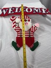 Vintage Plastic Canvas Santa Claus Welcome Christmas  Door Hanger Decor