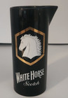 Vintage White Horse Scotch Whiskey Pitcher Jug Black 7  Ceramic Jug