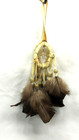 Native American Made 2  Double  3d  Dream Catcher  Beige Dreamcatcher  Coa   9