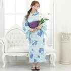 Japanese Yukata Kimono 3-piece Set With A Floating Peony On Water Graceful