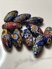 Lot Of 11 Gorgeous Vintage Italian Millefiori Beads 10 Beads