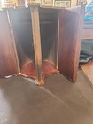 Vintage Wooden Sewing  Knitting Box  Top Opening Primitive Trestle Base  a261