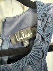 Lulus Dress Womens Small Navy Blue Lace Bodice Chiffon Maxi Formal Evening Gown