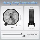 30 Inch High Velocity Heavy Duty Floor Fan 14000 Cfm 3-speed Shop Work Home Fan