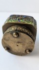 Chinese Enamel   Brass Tea Caddy W  Glass Ball Finial Ca 1900 Marked