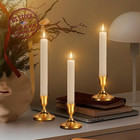 3 Pcs Gold Brass Taper Candle Holders  Vintage Metal Table Centerpiece Decor