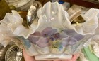 Antique Victorian Aurora Pearls Opaline Glass Bride s Bowl