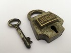 Vintage Brass Padlock With Key Small Size Working Collectible Decorative Jugnu