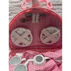 Delton Products Pretend Play Tea Party Picnic Set Pink Rose- No Lid