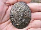 Vtg Medieval Show Belt Buckle Art Nouveau Townsfolk Village Folk Revival Rare Vg