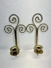 Set Of Two Vintage Home Interiors   Gifts Brass Wall Sconces Candlestick Holders