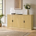 58  Fluted Sideboard Buffet Cabinet Adjustable Shelves Cable Port Modern Console