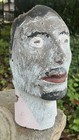 Vintage Antique Folk Art Carved Stone Head Face New Jersey Buoy Delaware Bay