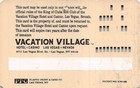 Vacation Village Casino - Las Vegas  Nv - 1st Issue Slot Card  Punched no Name