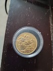 Rare     gold Sovereign British 22k Avg Circ King Edward Vii 1908