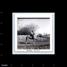 Old Vintage Square Photo Solo Man Riding Horse On Dirt Road 1953 Snapshot