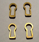 4 Brass Push In Keyhole Cover Insert Escutcheons Key Hole Nos