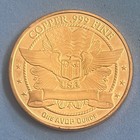 1 Oz Walking Liberty Round  999 Fine Advp Copper   free Shipping  