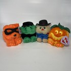  4  Vtg Puffkins Halloween Fall Plush Lot Jack Patches Stitch Trick
