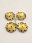 Antique Ornate Pierced Metal Buttons 4 Brass