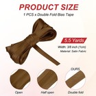 Double Fold Bias Tape 3 8 Inch X 5 5 Yards Satin Pre-fold Tape Brown