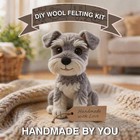 Handcraft Mini Schnauzer Felting Kit Premium Wool Diy Puppy Craft Making Package