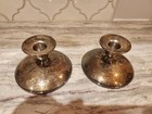 Two Vintage Silver Candle Sticks Candle Holders  comes With Two Candles  