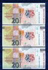 Slovenia  1992  Lot Of 3  Paper Money  20  Tolarjev   Good Conditions  g1150 
