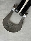 Vintage Black Leather Lizard Chacon Belt  Sterling Silver Buckle  Size 38