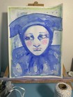 Blue And Green Jester Fantasy Painting On 9x12 Watercolor Paper
