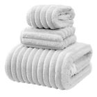 3 - Piece Set Of Candy Fleece Towels  bath  Hand   Face  - Multiple Colors