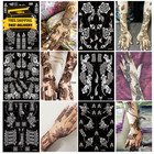 10 Sheets Henna Tattoo Stencils 10 Pair Arm Hand Tattoo Template Temporary India