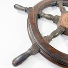 Vintage Wood Ship Wheel 24    Handmade Nautical Boat Helm Maritime Wall Decor