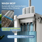 Joymoop Mop   Bucket With Wringer Set For Floor   Wall Cleaning  Flat Mop  8 Pad