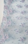 Vintage French Lace Blush Pink Aqua Blue Floral Couture Fabric 53  Remnant