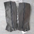 New Equine Athletics Sz Xl Dark Brown Leather Stretch Zip Half Chaps 