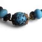 Vintage Authentic Czech Blue Black Glass Beaded Necklace