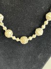 Antique Neiger Brothers Egyptian Uranium Czech Glass Bead Necklace - 16    Length