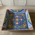 Japan Kozan Gama Porcelain Floral Square Bowl 10    Brand New