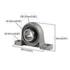 Pair Of Pillow Block Bearings For 20mm Id Bearings Holder Frame Solid Base Mount