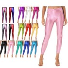 Women s Faux Leather Leggings Shiny Metallic High Waist Skinny Pants Trousers  