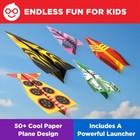 Paper Airplane Kit For Kids 6-12   Stem Craft  50 Planes  Launcher