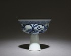A Blue And White Stem Cup