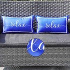  Outdoor Waterproof Throw Pillow Covers 12x20 Set Of 2 Royal Blue And White 